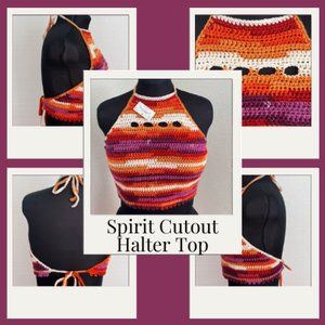 Asymmetrical Color Summer Halter Top NWT